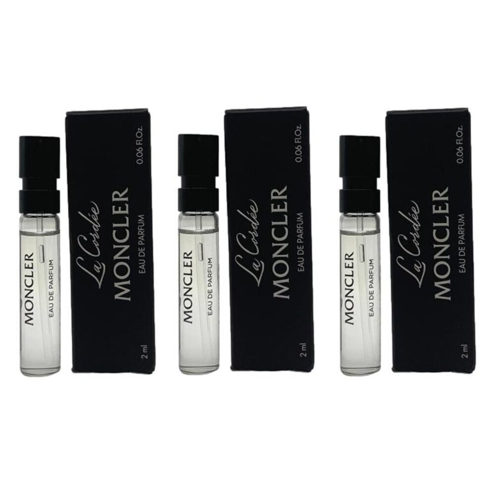 3X Moncler La Cordee EDP Parfum Spray Sample 2ml/0.006oz Each